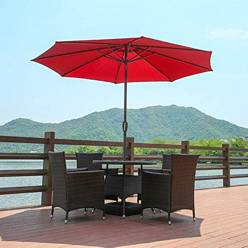Parasol de jardín rojo CLSDRZC de 2 metros para mesas de café y terrazas 2