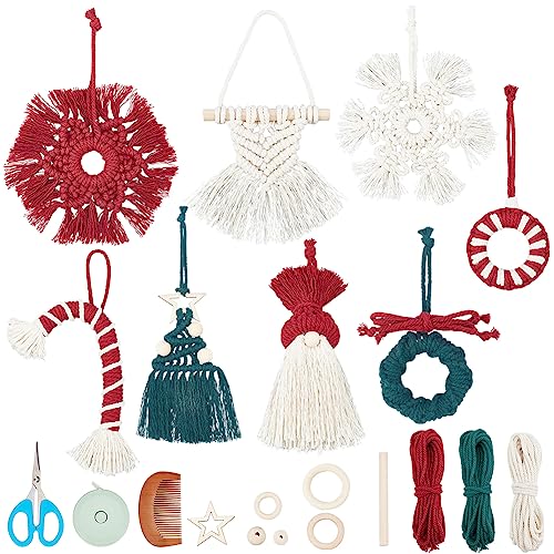 Kit macramé débutant INFUNLY avec perles et anneaux en bois pour suspensions