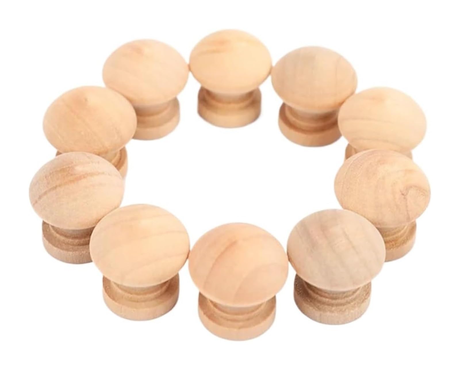 Opeximatun 10pcs Wood Round Pull Knobs for Cabinet Drawer Wardrobe