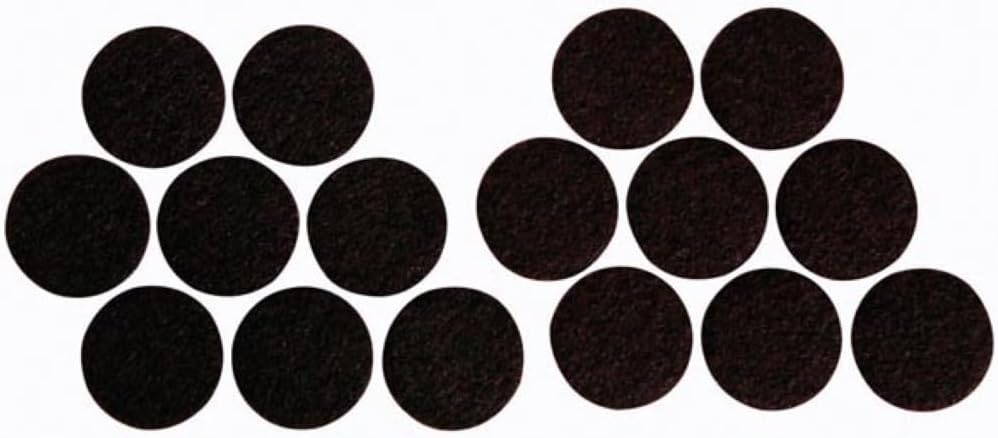 PEREL DTF2 Round Felt Pads, Diameter: 25 mm, Black (Pack of 16), 141886