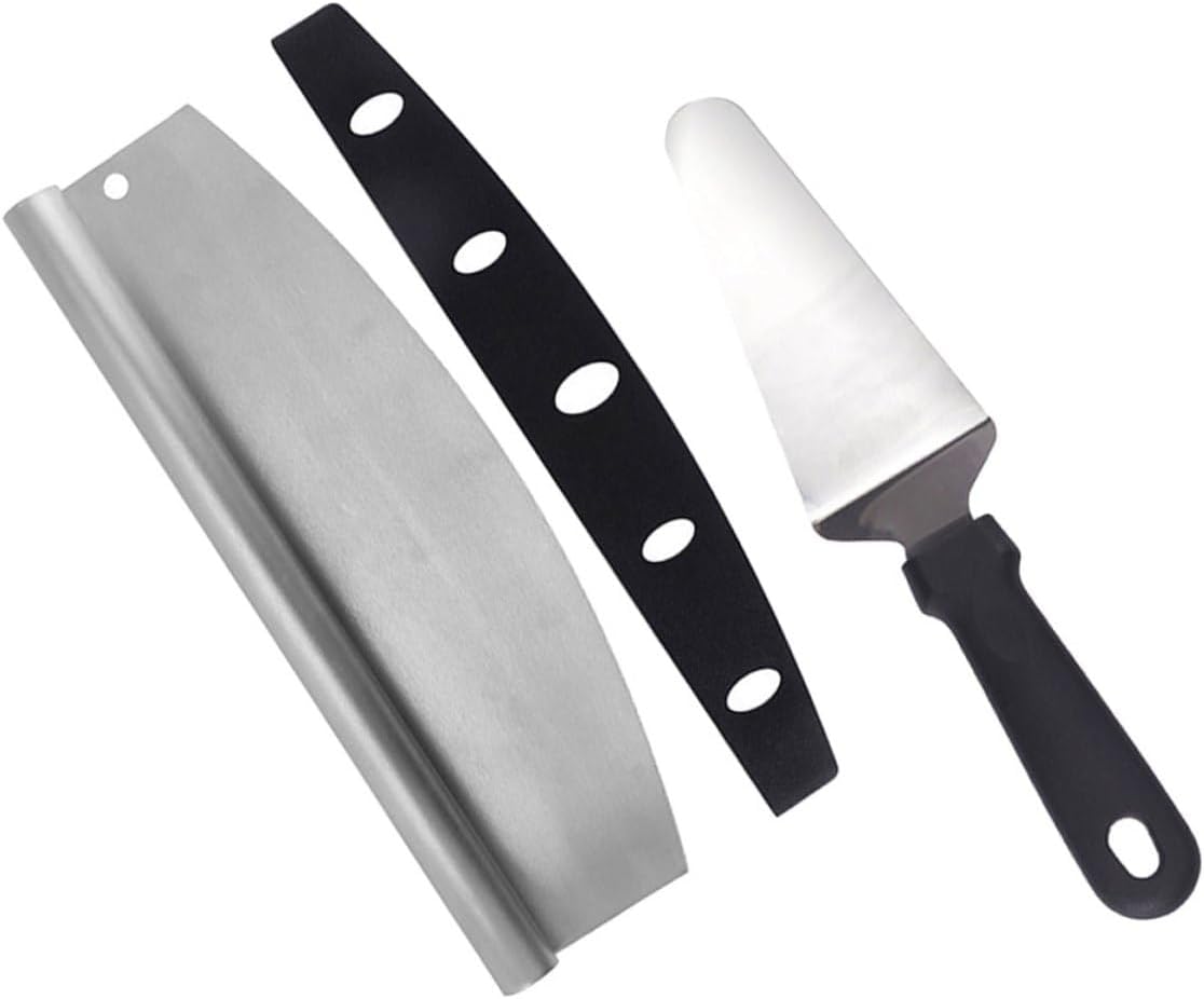 Pizza Cutter Wheel and Stainless Steel Pizza Peel Set with Pp Sheath Multifunctional Kitchen Gadget –