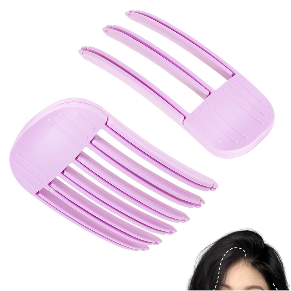 NICECONE Windform-Kamm-Set – 2-teilig, Für Volumen & Flauschigen Pony, Spurlose Haarclips