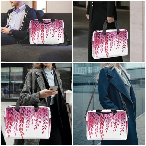 Maletín para laptop 15.6-16 pulgadas con estampado hojas borgoña miniatura 2