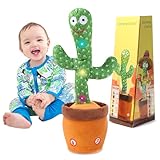MIAODAM Dancing Cactus, Talking Cactus Baby Toy, Colorful Glowing Repeating Cactus Toy for Baby Toddler, Singing Cactus Toy 10 Pcs Songs Repeats What You Say for Baby Toy Gift Mimicking