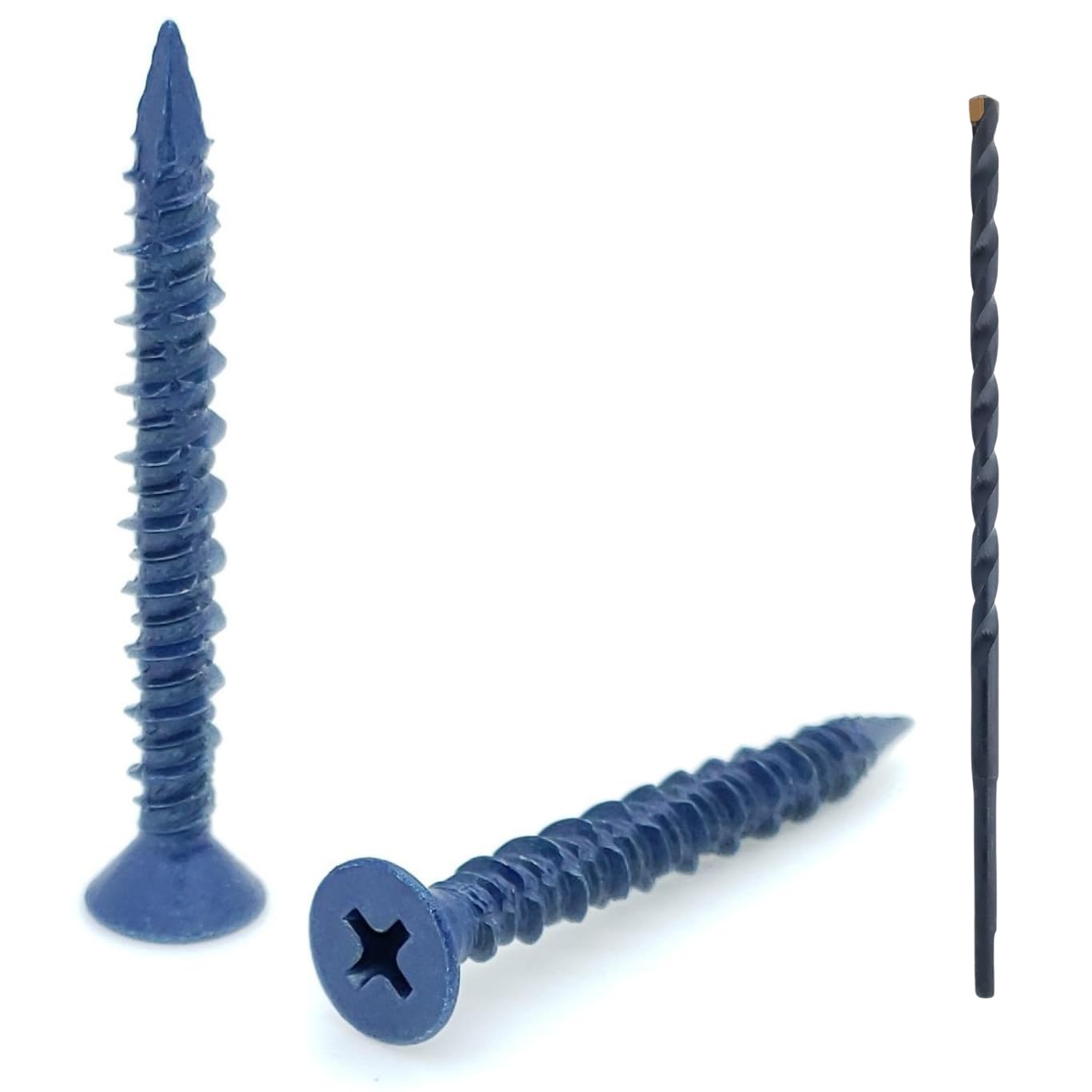 100 Qty 3/16" x 1-3/4" Flat Head Phillips Diamond Tip Concrete Screws to Anchor Masonry, Block & Brick (BCP481)