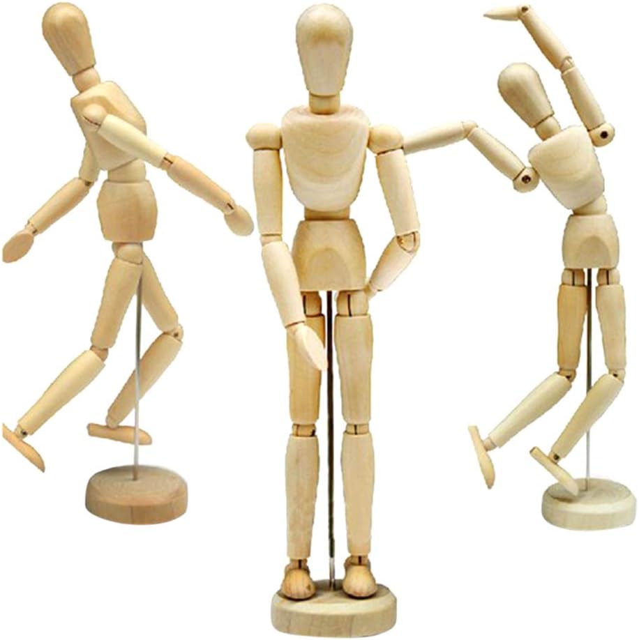 Boneco Articulado Madeira Modelo Manequim 20 Cm Enfeite desenho 3D ...