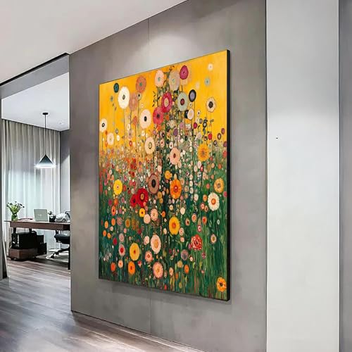 Lienzo de jardín de flores de estética vintage: cuadros de pared con acabado artístico superior