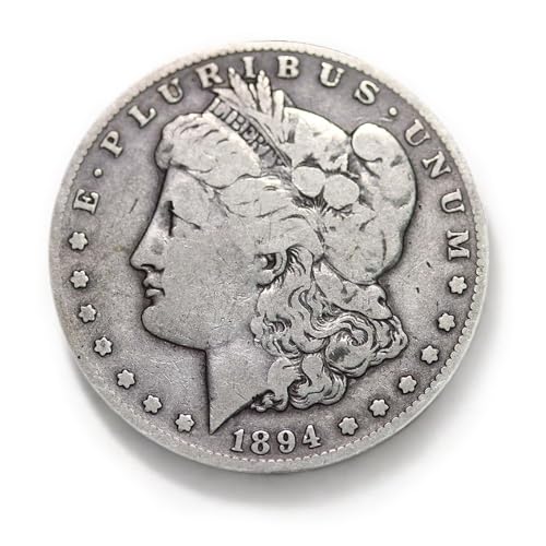 Antique Silver Coins, American Ancient Coin Collection, Flowing Hair Silver Dollar & Morgan Dollar Coin, U.S. Old Coins for Collectors, Commemorative Coins (Morgan Dollar 1894)