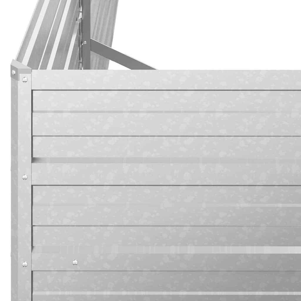 Jardinera elevada de 480 x 80 x 45 cm de acero galvanizado plateado, diseño moderno, robusto y resistente a la corrosión, maceta elevada para balcón, terraza y jardín