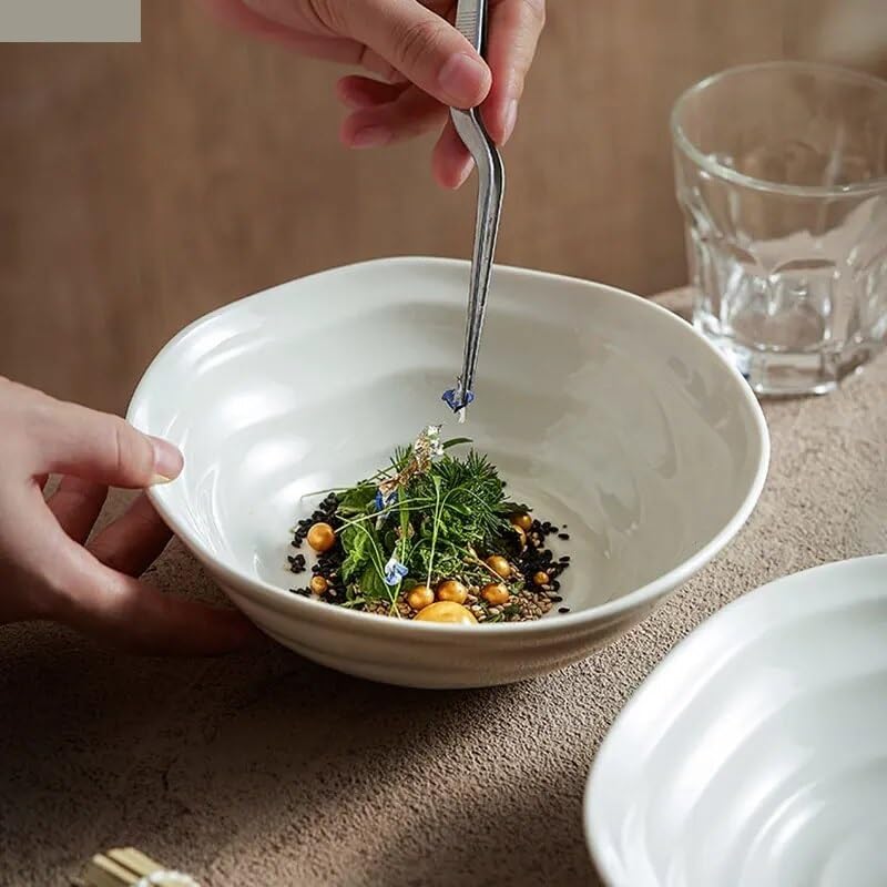 Forniture Per Feste Piatti Piatti Piatti for macedonia di frutta in ceramica Piatti for cena di forma irregolare Ristorante Stoviglie in tinta unita Ramen Ciotole for noodle Ciotole for zuppa Piatti D