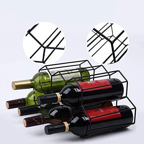 Soporte geométrico metálico cepillado para vino miniatura 6