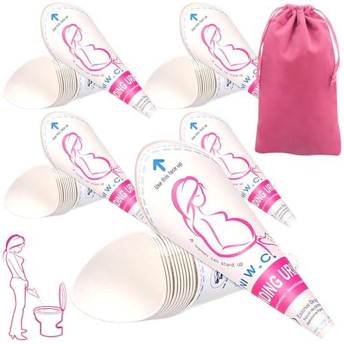 JIURUN Dispositivo descartável para micção feminina 30 peças/50 peças, funil portátil para urinar em pé, descartável para mulheres, papel à prova d'água, funil de mictório feminino para acampamento