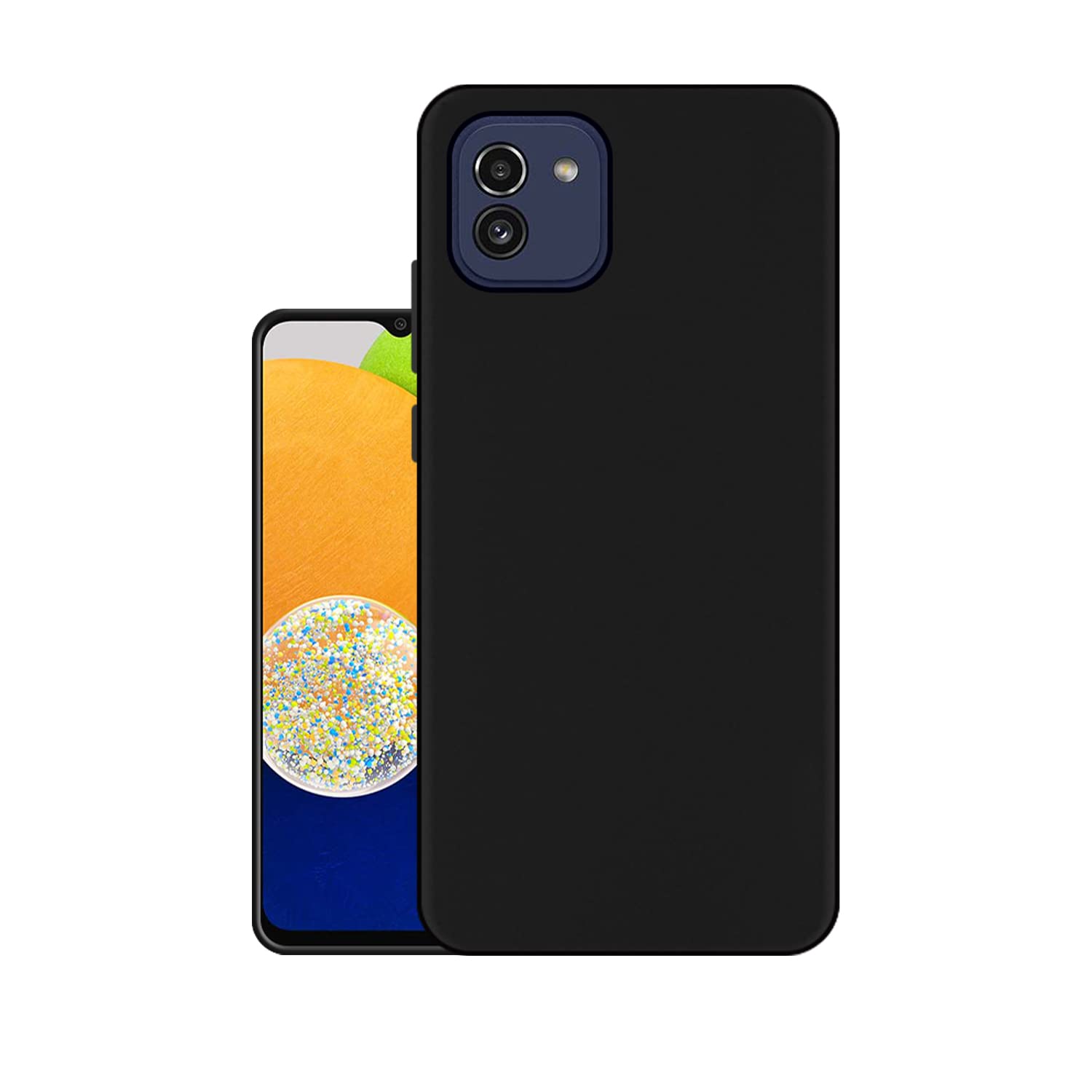 HELLO ZONE Exclusive Matte Finish Soft Rubber Back Case Cover for Samsung Galaxy A03 - Black (B09TXMP148) Amazon Price History, Amazon Price Tracker