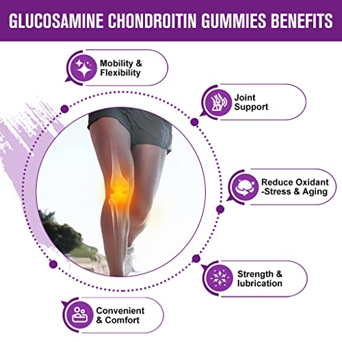 Gornvb Glucosamine Chondroitin Gummies With Msm & Elderberry Extra Strength - Joint Support, Antioxidant Immune Support Supplement For Adults, Men & Women - 60 Chondroitin Gummies (2 Pack) #TOP3
