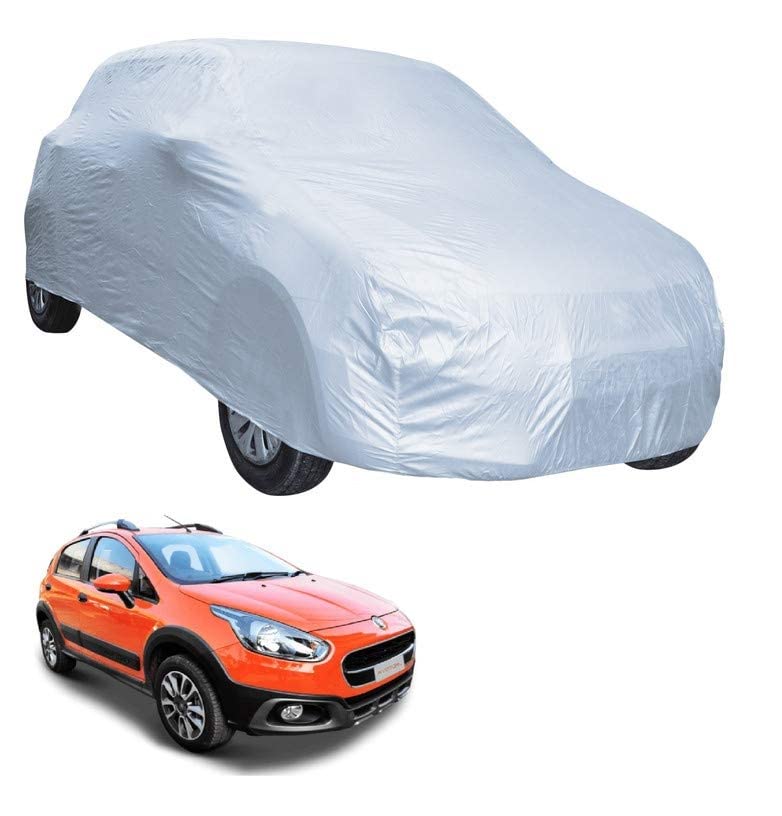 Image of Auto Hub Car Cover Compatible with Fiat Avventura with Weather Proof, Triple Stitched, Avventura Car Cover- Plain Silver