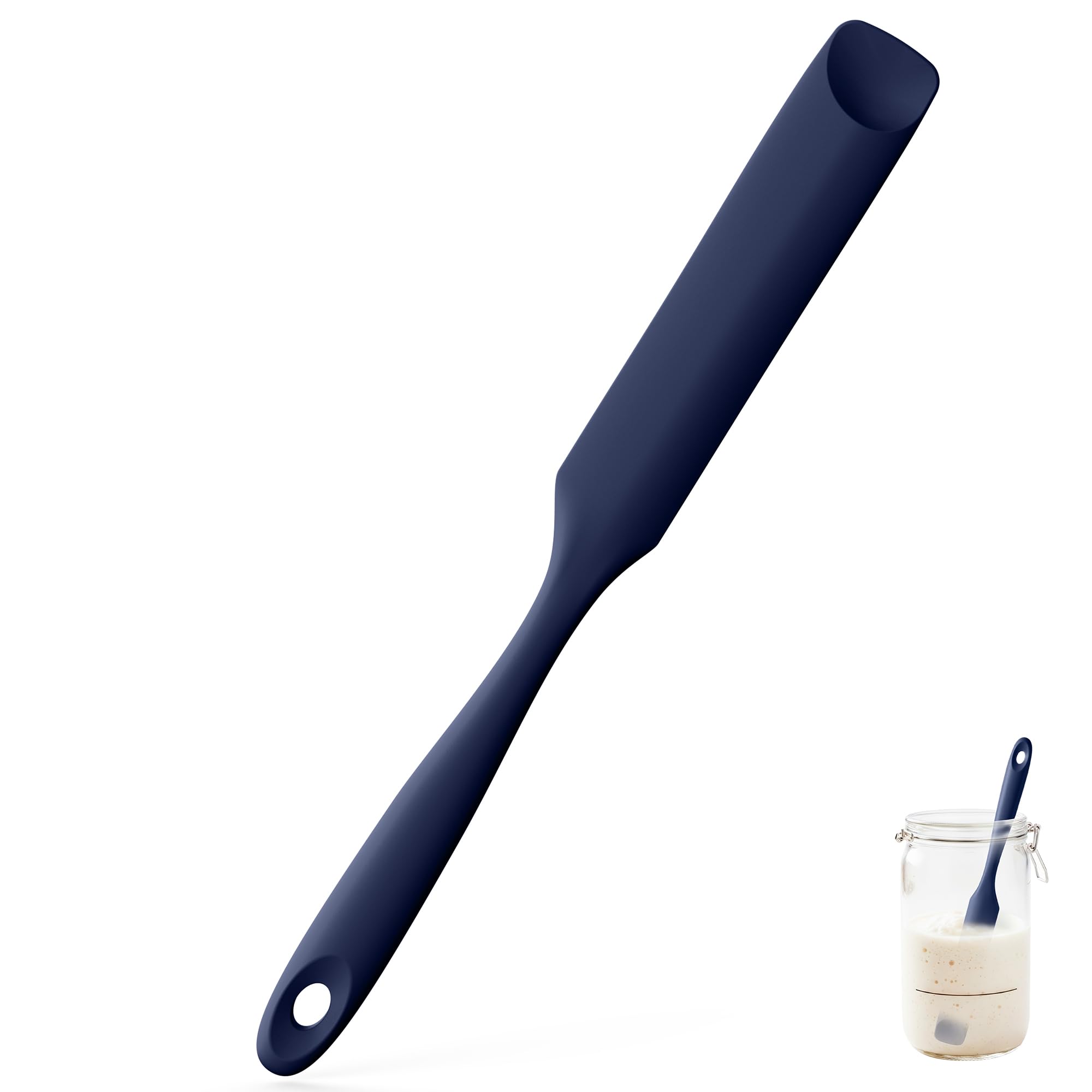 U-Taste Silicone Jar Spatula, Spoon Tip, 315℃ Heat Resistant, Midnight Blue — image 1