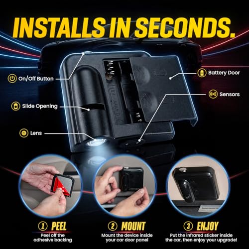 Image of LED Car Door Light - Officially Licensed NFL Wireless Projector - Show Your Team Pride - Battery Powered, Easy Install