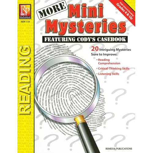 Remedia Publications More Mini Mysteries Workbook – 20 Detective Stories for Kids – Reading Comprehension Workbook, Critical Thinking & Inference Skills, Classroom & Homeschool Literacy Activities