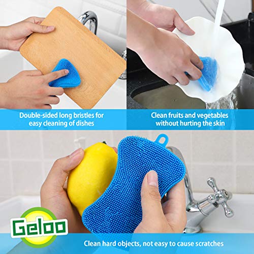 Geloo Silicone Sponge 3-Pack — Soft Bristle Scrubbers — view 4