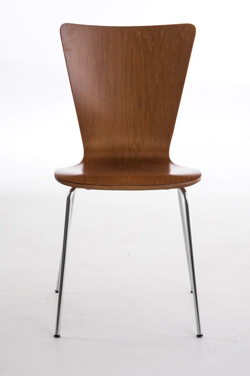 CLP Lot de 2 Chaises Empilables Aaron I Chaises Visiteur en Bois Dossier Siège Ergonomique et Confortable I Hauteur Assise 45 cm I Couleur:, Couleur:Marron