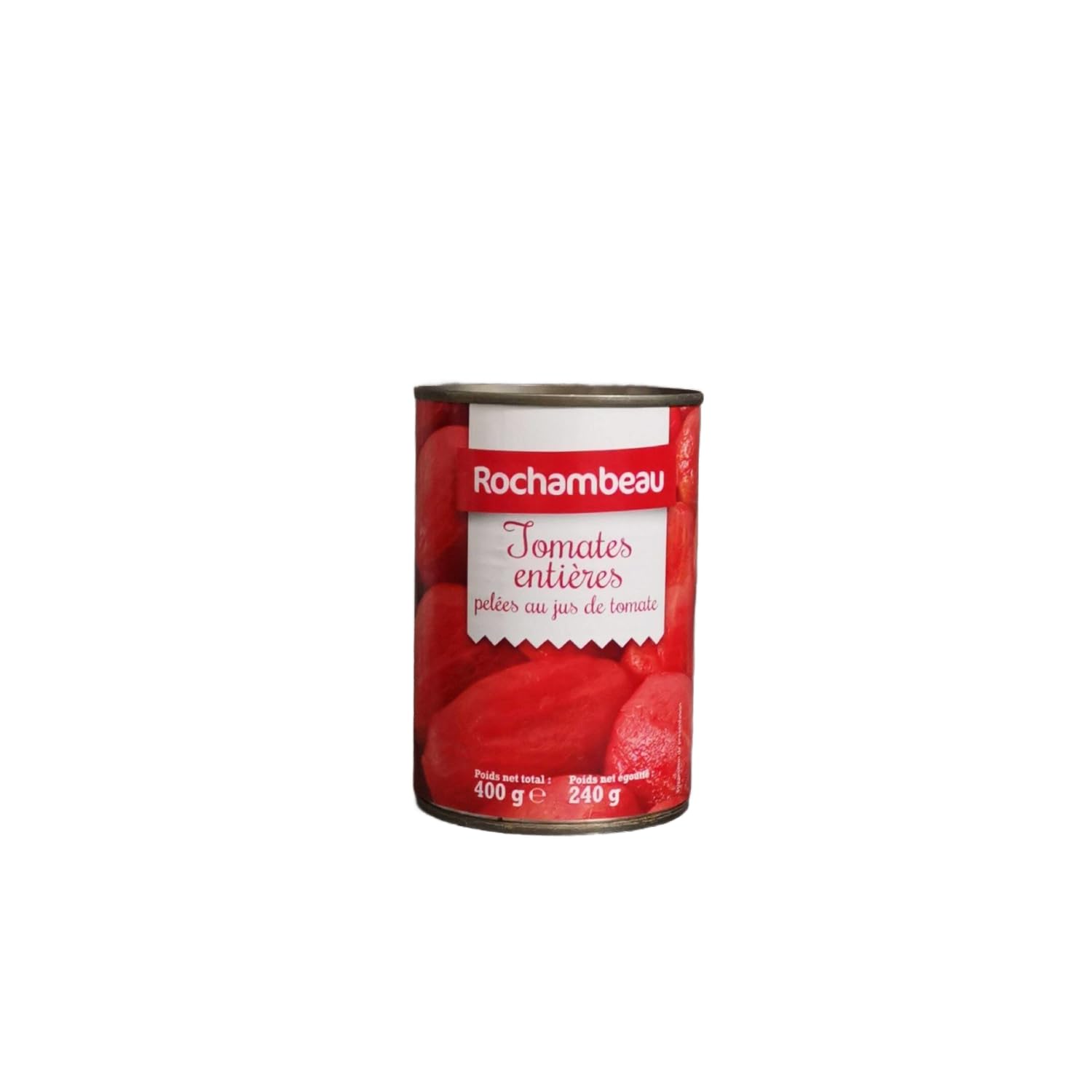 Tomates enteros pelados en jugo de tomate ROCHAMBEAU – Pack de 6 latas de 400 g
