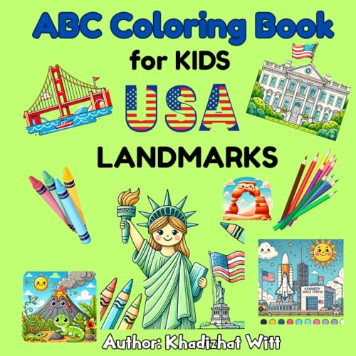 ABC Coloring Book for Kids: USA Landmarks