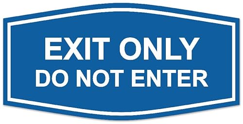 Signs ByLITA Fancy Exit Only Do Not Enter Sign | Legible Lettering | Easy No-Tool Installation | Powerful Foam Tape (Blue) - Large