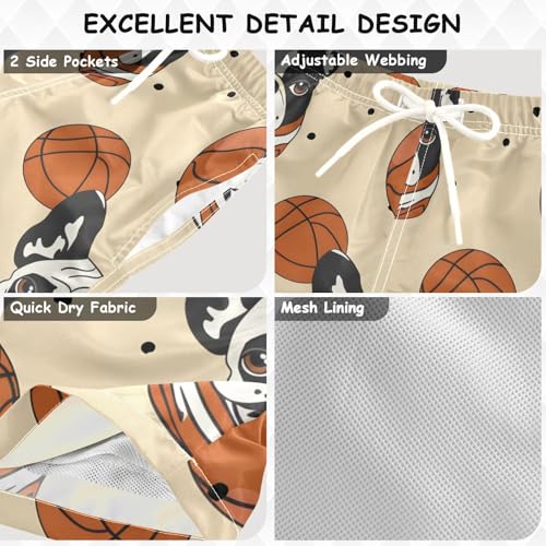 OREZI Boys Swim Trunk Shorts Bulldog and Basketball Bathing Suit3
