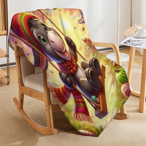 Manta de franela de burro 130x180 cm con impresión digital suave para niños y adultos 5