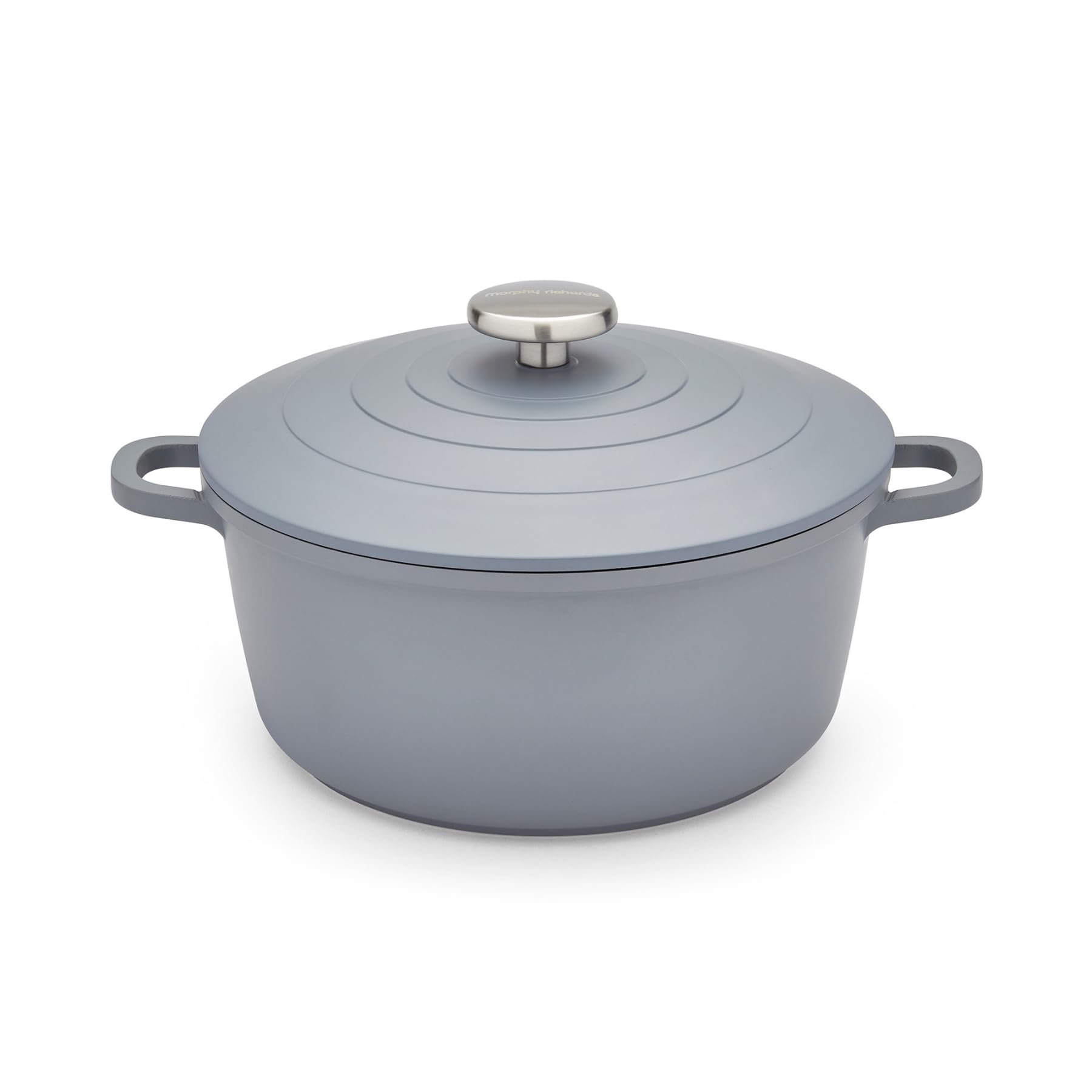 Morphy Richards Cast Aluminium Casserole, 24cm/4.1L, Non Stick Coating, Lightweight Design, Oven Safe, Self-Basting, Suitable for all Hobs, Grey, 851253