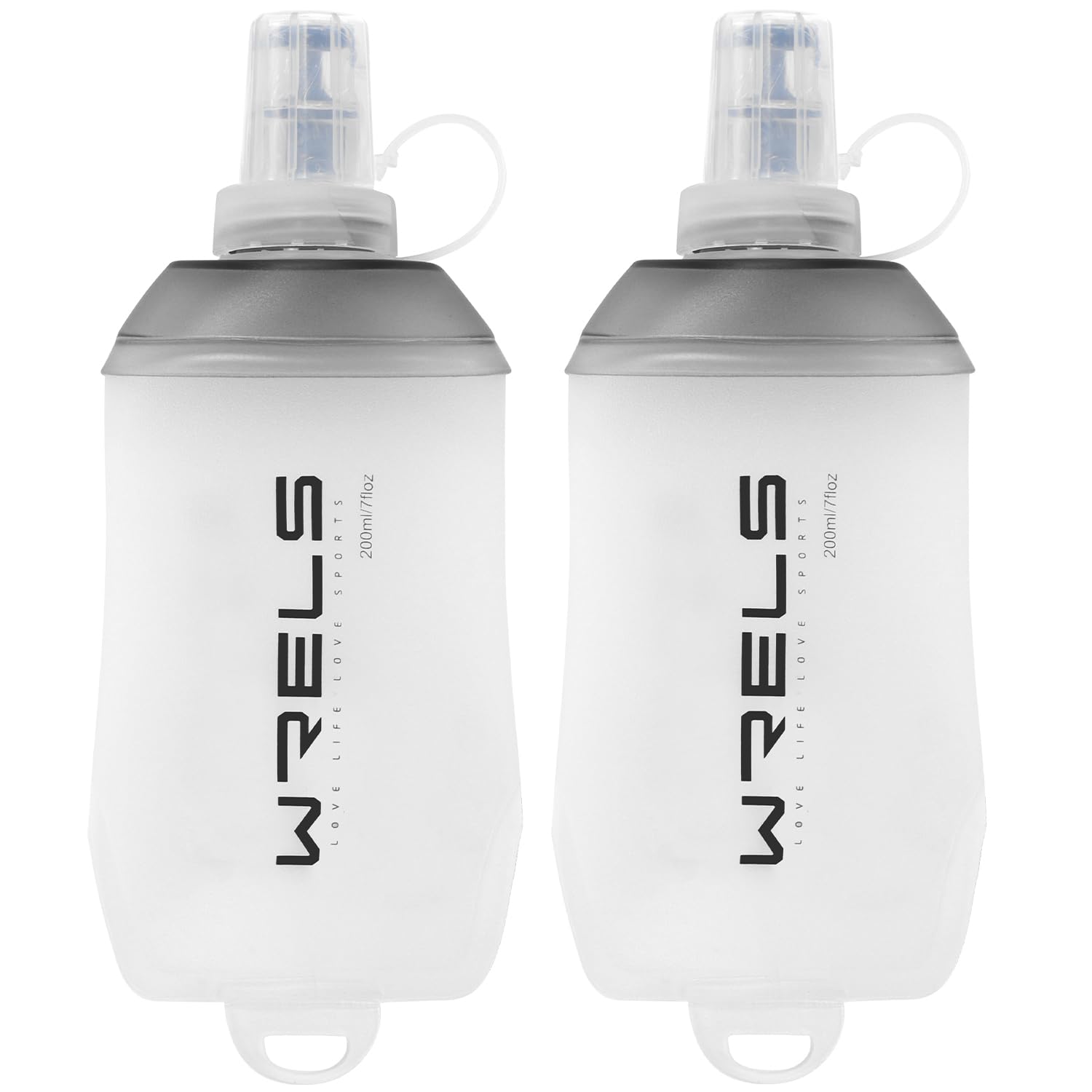 WRELS TPU Faltbar Soft Flask 200ml,BPA-Frei Faltbare Trinkflasche,Handgerät lauf trinkflasche wasserflasche sport für Fahrrad, Wandern,Joggen,Camping