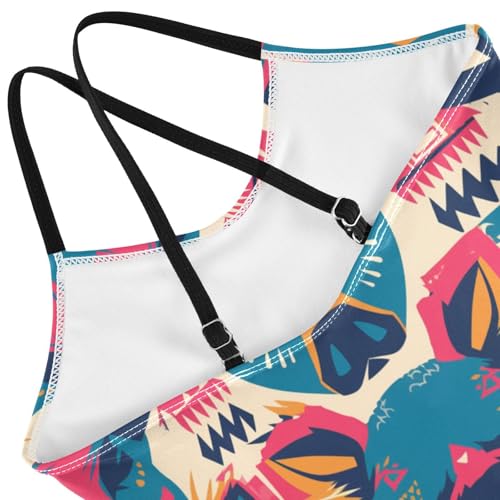 KLL Hand Drawn Cute Pig Heads Toddler Girl 1-Piece Swimsuits Beach Swimwear Adjustable Shoulder Strap Cute4