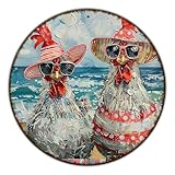 GJXFTPTTBD Divertido letrero de metal vintage de pollo con corona de pollo, decoración de pollo para cocina, granja, decoración de pollo al aire libre, para amantes de los pollos, decoración de casa