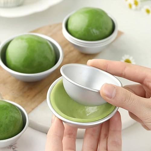 Miniatura 5 de Tofficu 3D Mini sartenes hemisferio de aluminio 8 pares de bombas de baño de esfera de media bola molde para hornear molde de pastelería molde de