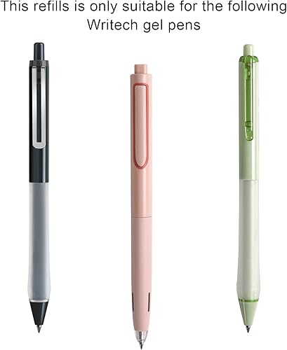 Miniatura 3 de Writech Recambios de bolígrafo de gel líquido punta fina de 0.020 in de tinta negra de punta doble de punta de punta de doble bola, multicompatible
