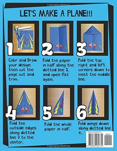 Paper Airplane Kit For Kids Ages 8-12: Activity Coloring, Drawing, and Origami Book For Boys and Girls image 3