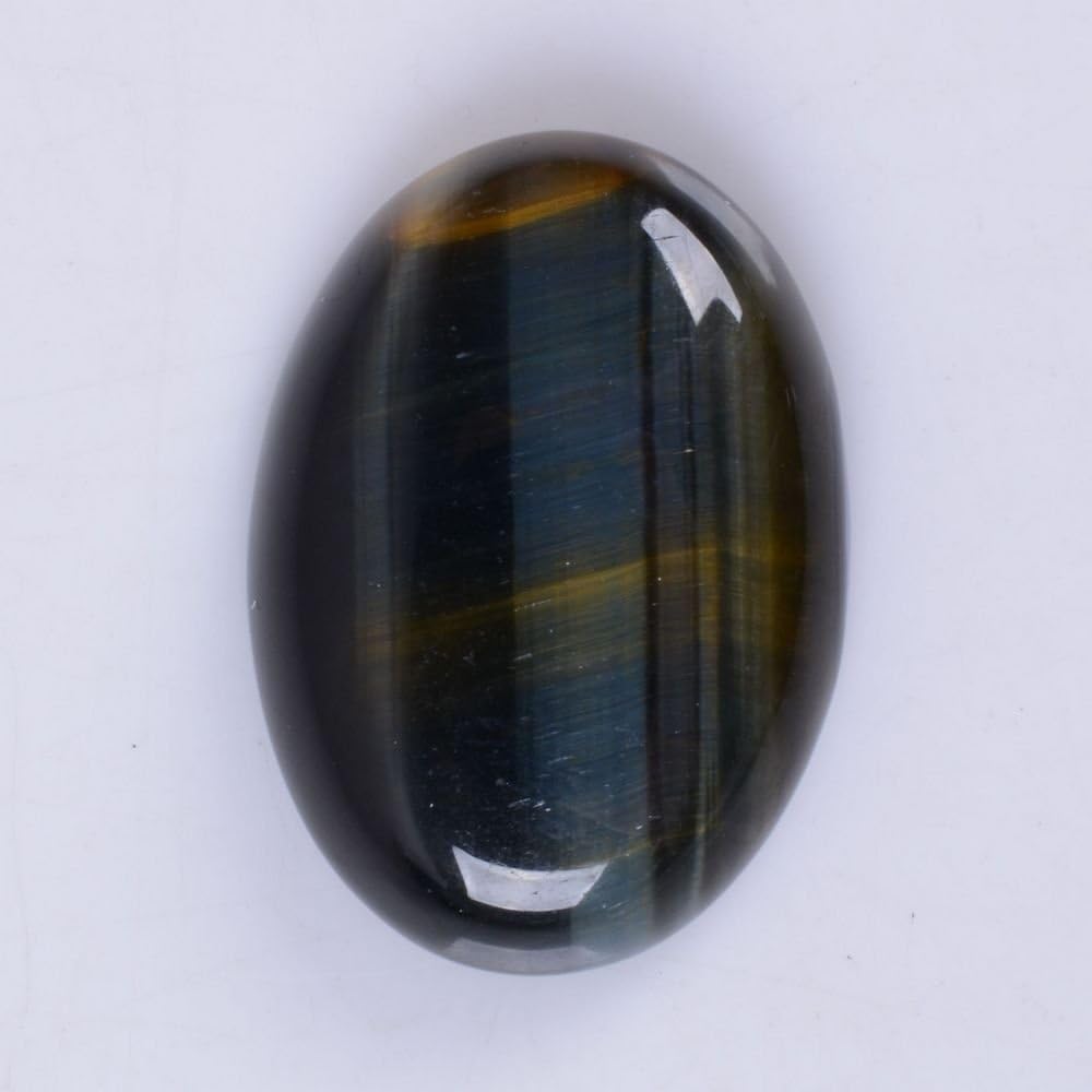 30x22mm Oval Cabochon CAB Flatback Semi-precious Gemstone Ring Face (Blue tiger eye)