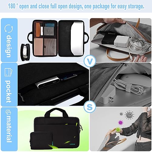 Image of HSEOK Laptop Sleeve 13.3 Inch Case Briefcase Compatible with MacBook Pro 14 inch and All Model of 13.3 Inch MacBook Air /Pro, XPS 13, Most Popular 13 inch-13.5 inch Notebooks,B01K04