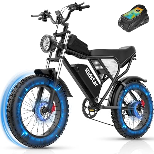YVY Q20 Bicicleta Eléctrica, Bicicleta Electrica Adultos con 48V 20Ah Batería Extraíble, Autonomía 150 km, Motor 90 NM, 7 Velocidades, Doble Suspensión, Doble Frenos de Disco, Pantalla LCD