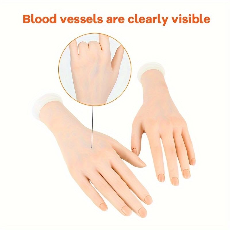 1 Pcs Practice Nail Art Trainer Training Hand Tool Left Flexible Hand Model Bendable Display Hand Manicure Practice Prosthetic Hand for Nails - Image 4