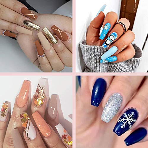 Half Cover Acrylic False Nail Tips, 500Pcs Fake Nail Shape Artificial False Nails Tips 10 Sizes With Case For Nail Art Salons (Natural) #TOP6