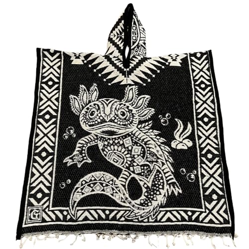 Authentic Handmade Mexican Gaban Poncho with Hood – Artisan-Made, Featuring Traditional Mexican Designs (89