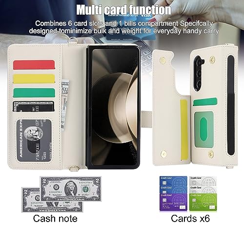 Étui de protection Galaxy Z Fold 7 blanc haut de gamme avec béquille robuste