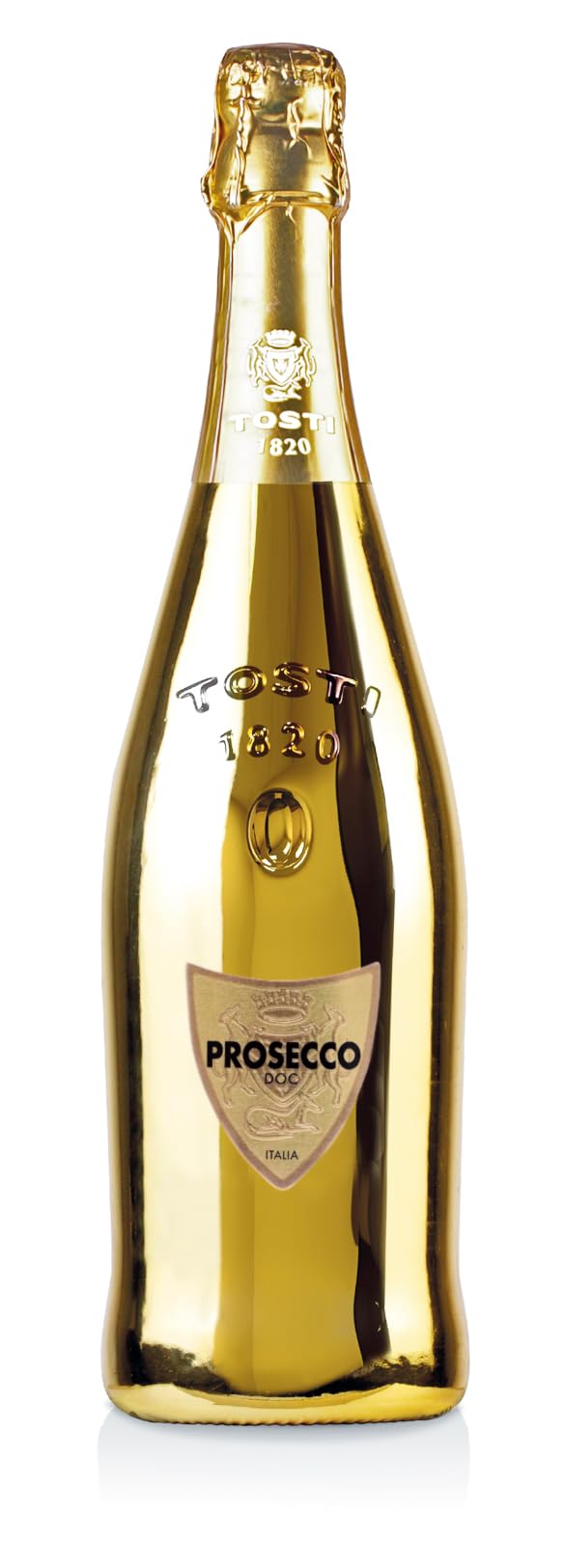 Tosti 1820 ORO - Prosecco DOC Extra Dry - Glera 100% - Affinamento 4 Mesi Metodo Martinotti - Bollicine Italiane Premium - 11% Vol. Confezione da 6 bottiglie per 750 millilitri.
