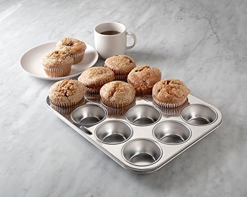 Fox Run Muffin and Cupcake Pan, 12 Standard Cup, Stainless Steel - Thumbnail 2