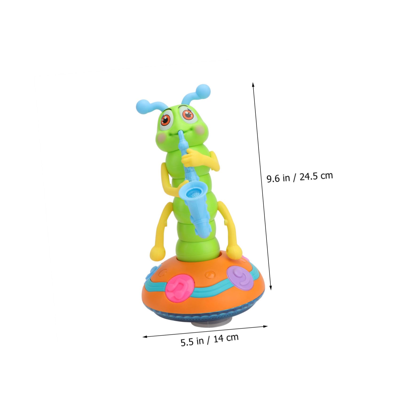 NOLITOY Giocattolo Musicale per Bambini a Forma di Bruco Danzante Luce a LED Elettrico in Abs, Alimentato a Batteria, per Gioco Educativo e Divertimento Colore Casuale
