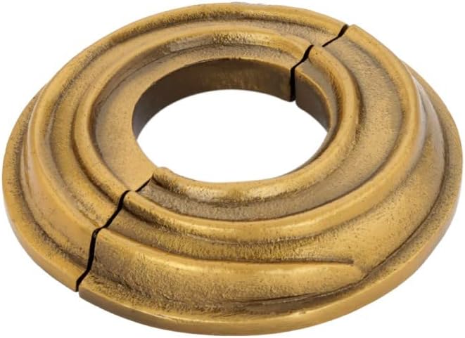Renovators Supply Manufacturing Aluminum Escutcheon Plate 3.13 OD Escutcheon 1 IPS Lacquered Antique Gold Finish Radiator Flange