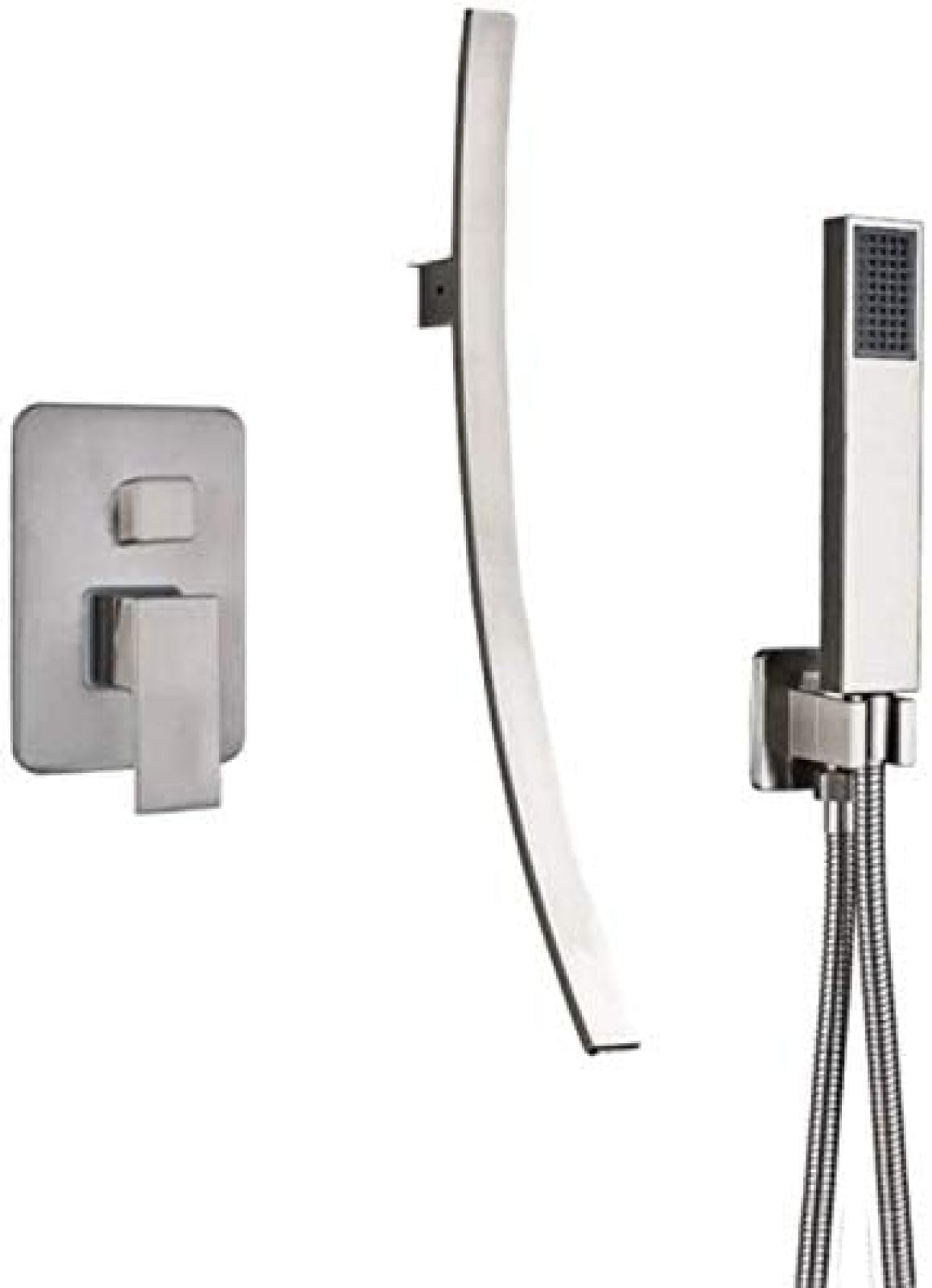 Miscelatore per Vasca da Bagno, Rubinetto per Lavabo con Spruzzatore, Doccetta, Beccuccio Lungo, Miscelatore per Acqua Calda E Fredda,