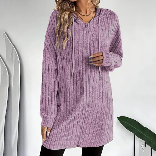 Long Hoodies for Women Zip Up Fall Fashion 2025 Hooded Sweatshirt Casual Lightweight Cute Sweater Cardigan Jackets Y2k Tops3