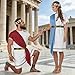 LFUTARI 2 Set Easter Roman Toga Costume Accessories, Greek God Outfit Accessory Set Includes Shawls Belt Leaf Headpiece Bracelets for Adult Easter Halloween Cosplay Role Playing Party